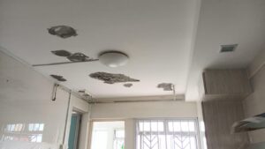 kitchen spalling ceiling before